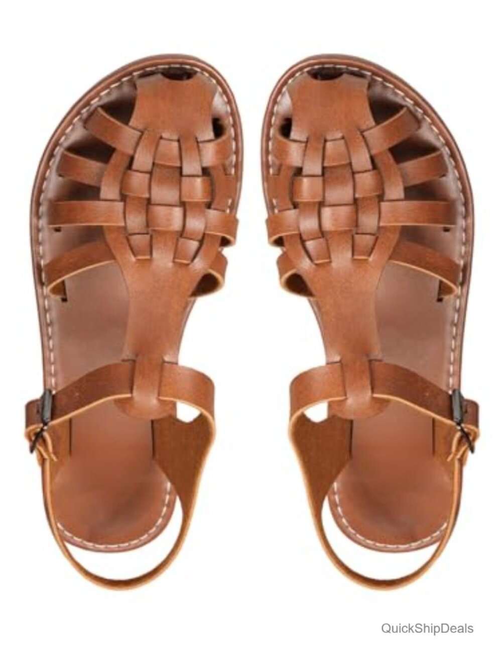 Authentic Leather Closed Toe Flats Sandals with Ankle Strap Huaraches Slingback